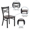 Emma and Oliver Black "X" Back Metal Restaurant Dining Chair - 3 of 4