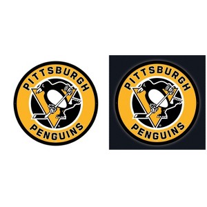 Evergreen Ultra-Thin Edgelight LED Wall Decor, Round, Pittsburgh Penguins- 23 x 23 Inches Made In USA - 1 of 4