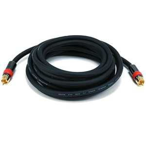 Monoprice Digital Coaxial Audio Cable - 12 Feet - Black | High Quality RG6 RCA CL2 Rated, Gold plated - 1 of 4