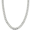 Black Bow Jewelry Men's 8.5mm Sterling Silver Flat Square Curb Chain Necklace - 2 of 4