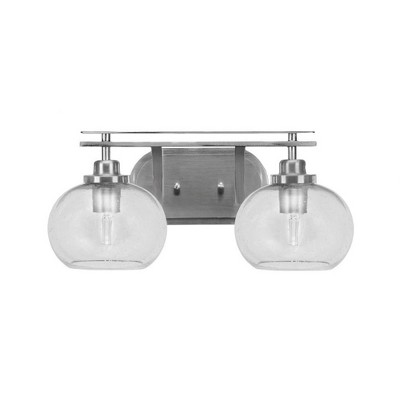 Toltec Lighting Odyssey 2 - Light Vanity in  Brushed Nickel with 7" Clear Bubble Shade
