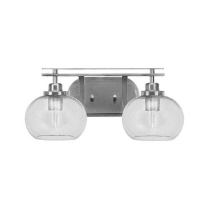 Toltec Lighting Odyssey 2 - Light Vanity in  Brushed Nickel with 7" Clear Bubble Shade - 1 of 1