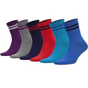 Athletic Sport Crew Running Socks – 6 Pairs, Soft Cotton, Breathable & Moisture-Wicking, Shoe Size 5-10 - 1 of 1