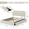 Kids' Fabric Platform Bed with Storage Headboard, 2 Drawers & Bookshelf, No Box Spring Needed, Easy Assembly - 2 of 4