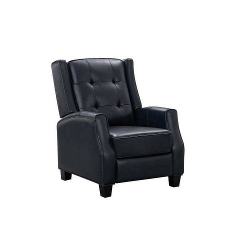Wiley Leather Pushback Recliner Navy Blue - Abbyson Living