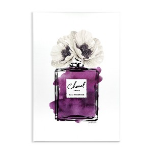 Stupell Industries Glam Perfume Purple Watercolor Effect Flower Blossom Wall Plaque Art - 1 of 4