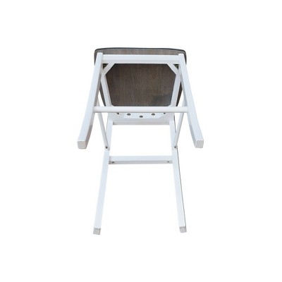 Heather Gray Solid Parawood Traditional X-Back Barstool