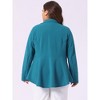 Agnes Orinda Women's Plus Size High-Low Peplum Button Work Elegant Blazers - 4 of 4