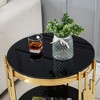 NicBex Coffee Tables for Living Room 19.69" Luxurious Round Coffee Table Gorgeous Golden Metal Coffee Table with Clear Glass, Gold+Black - 2 of 4