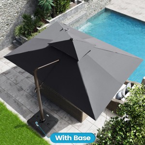 Crestlive Products 10' x 13' Patio Cantilever Umbrella Offset Double Top High-strength Aluminum Pole with 360°Rotation 5 Heights Adjustable Umbrella - 1 of 4