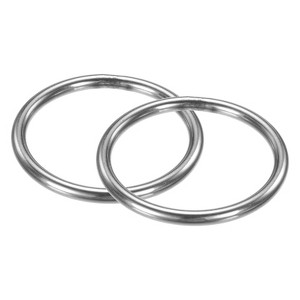 Unique Bargains Dream Catcher Stainless Steel Macrame Wreath Floral Round Metal O Rings 2 PCS - 1 of 4