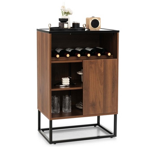 Kitchen Storage Cabinet Cupboard with Wine Rack and Drawers - Costway