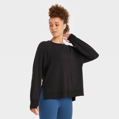 Women’s Lightweight Side Slit Sweatshirt - JoyLab™ - image 1 of 2
