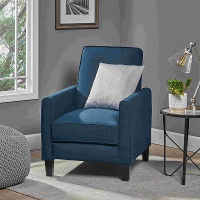 CAVINAS Linen Accent Chair with High Backrest,Modern Adjustable Push Back Recliner Chairs,Reading Chairs for Living Room