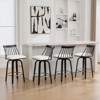 Bekrvio 26" Swivel Bar Stools Set of 1/2/3/4–Faux Leather Counter Stool with Spindle Back, Solid Wood Legs, Wooden Barstools for Kitchen Island - 3 of 4