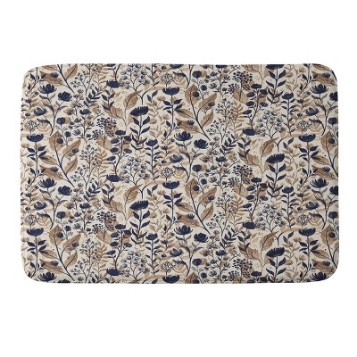 Avenie Moody Blooms Ditsy Memory Foam Bath Mat Brown - Deny Designs ...