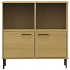 vidaXL Solid Pine Wood Bookcase with Metal Legs - Rustic Brown Freestanding Bookshelf with Ample Storage - 4 of 4