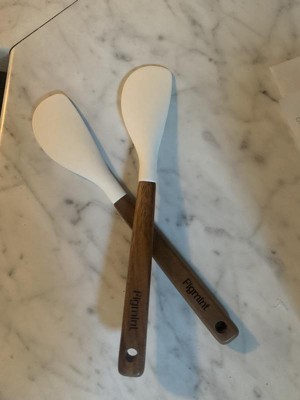 2pk Acacia Wood/Silicone Mini Spatula Set Cream - Figmint™