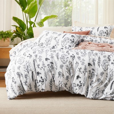 Bedsure | Reversible Floral Duvet Cover Set with Zipper Closure 3Pcs