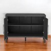 Storage Cabinet Sideboard with 2 Metal Handles & 2 Doors, MDF Wooden Sideboard Buffet Cabinet for Hallway,Adjustable Shelves,Oak Legs,Freestanding - 3 of 4