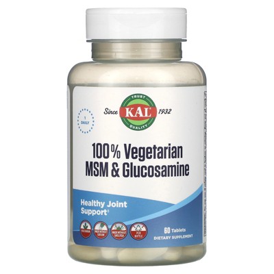 KAL 100% Vegetarian MSM & Glucosamine, 60 Tablets