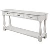 ACEPANO 63.4 in. W Long Wood Console Table with 3 Drawers and 1 Bottom Shelf-Antique White - 4 of 4