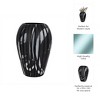 Decorative Glass Vase with Vertical Stripe Pattern for Living Room Decor - Home Decor Accent for Bedroom, Console Display, or Office Décor - 19" Black - 2 of 4