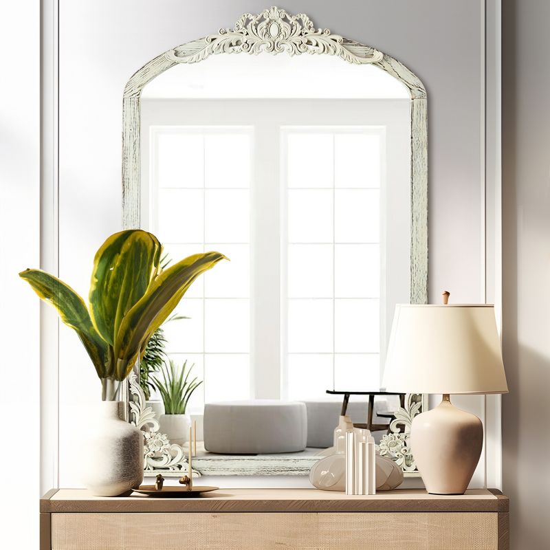 Neutypechic Wooden Framed Arch Top Decorative Wall Mirror, 2 of 7