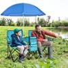 Tangkula Portable Double Camping Chair, Folding Picnic Loveseat W/ Removable Adjustable Umbrella, Carrying Bag, Cooler Bag, Side Pocket & Cupholder Red/Gray/Black/Turquoise - 4 of 4