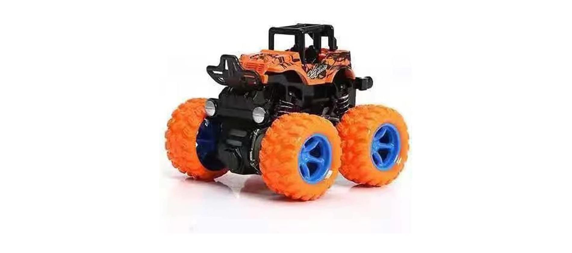 Monster Truck Toys Friction Powered Toy Cars Push and Go Vehicles for Kids Christmas Birthday Party Gift for Boys Girls Aged 3-5 Orange