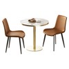 Round Modern Dinning Table 30 inches Bistro Tulip Table with Faux Marble top, Easy Assemble, Sturdy Metal Frame Diameter 30in*28.54in - 3 of 4