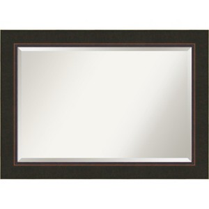 Amanti Art Milano Bronze Beveled Wood Bathroom Wall Mirror - 1 of 4