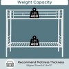 Twin Metal Bunk Bed,Metal Structure Bedframe with Safety Guardrails and 2 ladders,Convertible Bunkbeds,No Spring Box Required,White - 4 of 4