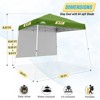 EAGLE PEAK 10x10ft Pop Up Canopy Slant Leg Tent with Sidewall, 10x10 Base 8x8 Top - 3 of 4