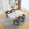 Vynxaria Contemporary Designed Velvet Fabric Upholstered Accent/Dining Chair /Barrel Side Chairs Kitchen Armchair,set of 2 - 3 of 4