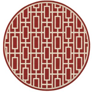 Oriental Weavers Meridian 9754R Red/ Ivory Indoor/Outdoor Area Rug - 7'10" Round - 1 of 4