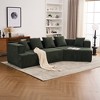 129.5" Deep Seat Memory Foam Sectional Sofa, No Assembly, Chenille Fabric Sofa Couch with 5 Pillows, Removable Covers - 4 of 4