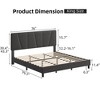 Bed Frame with Adjustable Headboard, Linen Upholstered Platform Bedframe with Strong Wooden Slats - 2 of 4