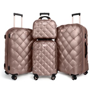 New York Xpress WD-8810, 4 PC Hard Shell Luggage Expandable Ligthweight with Spinner Wheels TSA Lock 14", 20", 25", 29" - 1 of 4