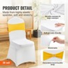VEVOR Stretch Spandex Folding Chair Covers,Universal Fitted Chair Cover with Chair Sashes,Removable Washable Protective Slipcovers,30 Set Gold & White - 3 of 4