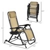 Outdoor Rocking Chairs, Foldable Reclining Zero Gravity Lounge Rocker with Pillow, Phone & Cup Holder, Combo Design with Folding Legs - 3 of 4
