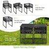 Tangkula Set of 3 PE Wicker Furniture Set Cushioned Chairs w/ Folding Backrest Patio Backyard - 3 of 4