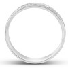 Pompeii3 14k White Gold 5mm Flat Mens Hand Carved Wedding Band - 3 of 4
