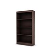 South Shore 56" Axess 4 Shelf Decorative Bookshelf Chocolate: Laminate Particle Board, 35lb Capacity - 2 of 4