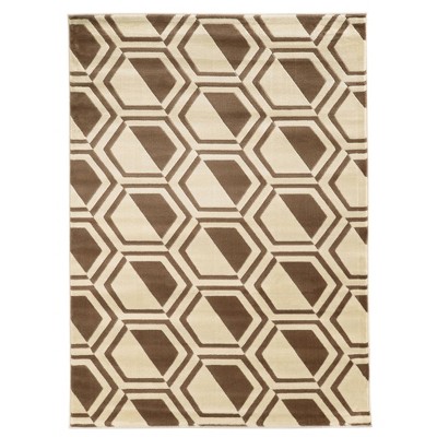 5'3"x7'3" Roma Comb Area Rug Ivory/Beige - Linon