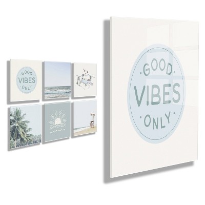 10" x 10" 6pc Good Vibes Floating Acrylic Art Sets - Kate & Laurel All Things Decor