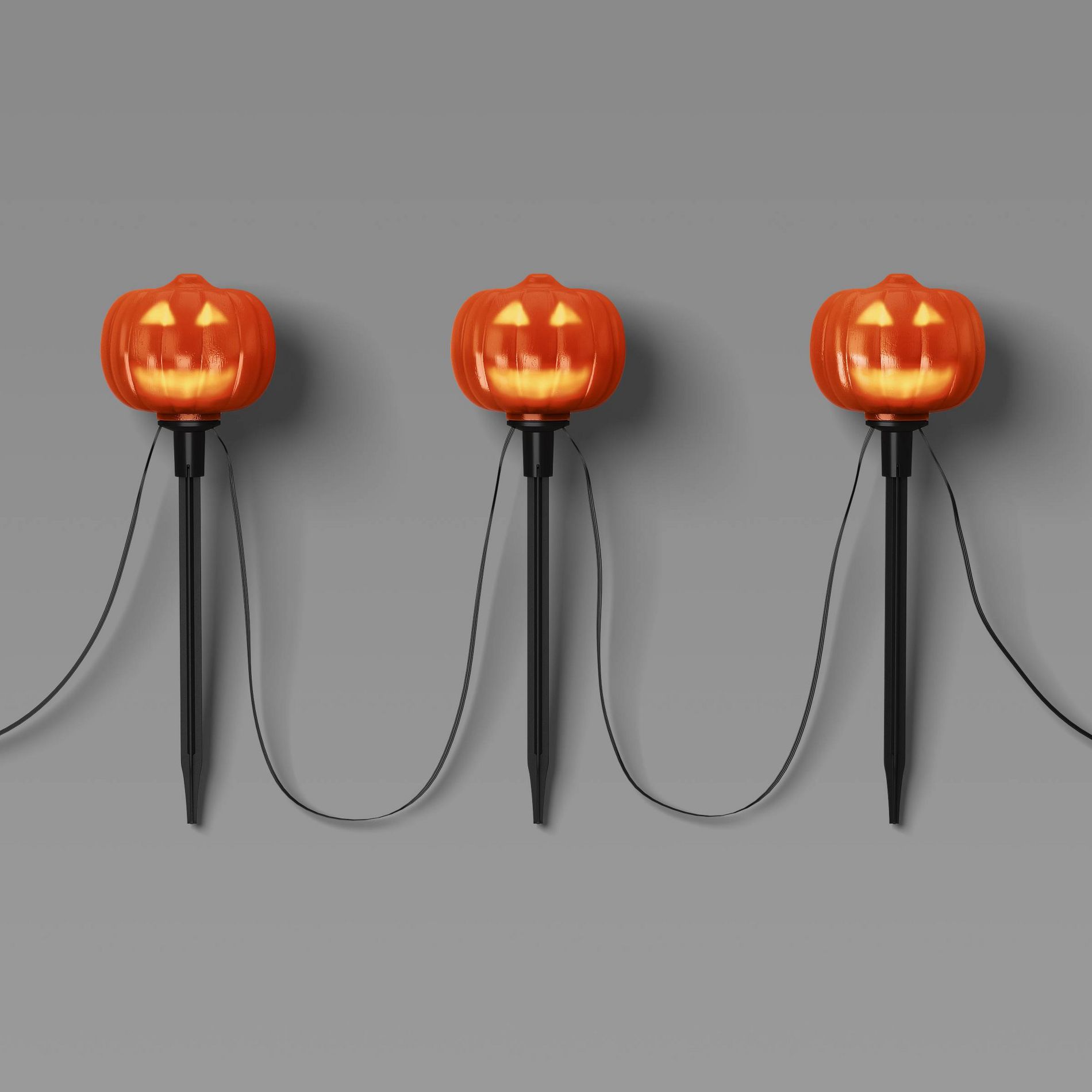 4pc Animated Halloween Pumpkin Novelty Stake Lights with Warm White LEDs and Monster Mash Music - Hyde and EEK! Boutique™