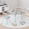 Acekool 3-Piece Folding Table and Chair Set, Square Portable Table, Soft PU Cushions, No Assembly, Space Saving, for Kitchen - 2 of 4