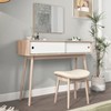 NicBex Console Table with 2 White Sliding Doors,Entryway Table with Handle Free Design,Modern Couch Table for Living Room,Natural - 2 of 4
