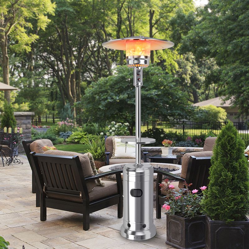 Costway Patio Propane Heater 48,000 BTU 87 inches Tall W/ Table & Cover, 2 of 11
